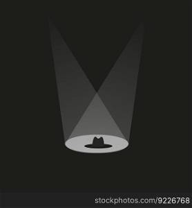 backlit hat on a black background