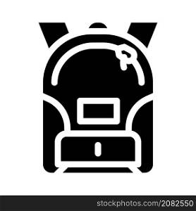 backpack bag glyph icon vector. backpack bag sign. isolated contour symbol black illustration. backpack bag glyph icon vector illustration