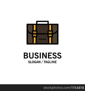 Backpack, Bag, Travel, Office Business Logo Template. Flat Color
