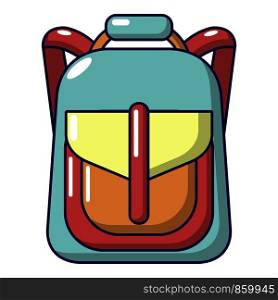 Backpack element icon. Cartoon illustration of backpack element vector icon for web. Backpack element icon, cartoon style