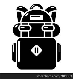 Backpack hiking icon. Simple illustration of backpack hiking vector icon for web. Backpack hiking icon, simple black style