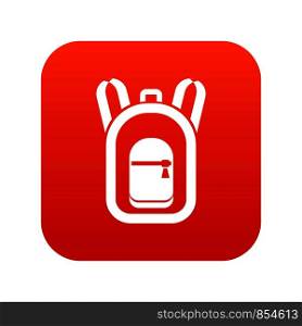 Backpack icon digital red for any design isolated on white vector illustration. Backpack icon digital red