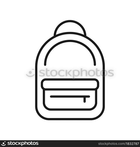 Backpack icon in linear style isolated on white background. Backpack for school or hiking. Vector illustration