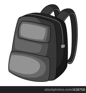 Backpack icon in monochrome style isolated on white background vector illustration. Backpack icon monochrome