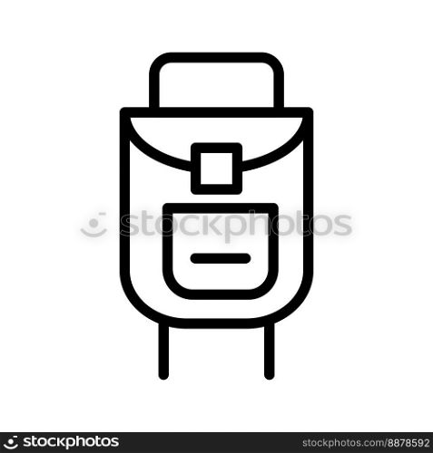 Backpack icon line isolated on white background. Black flat thin icon on modern outline style. Linear symbol and editable stroke. Simple and pixel perfect stroke vector illustration