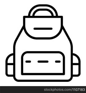 Backpack icon. Outline backpack vector icon for web design isolated on white background. Backpack icon, outline style