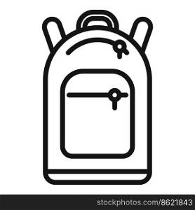 Backpack icon outline vector. Sport gym. Indoor education. Backpack icon outline vector. Sport gym