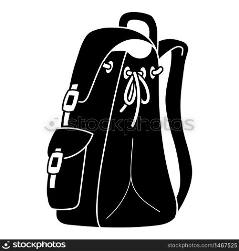 Backpack icon. Simple illustration of backpack vector icon for web design isolated on white background. Backpack icon, simple style