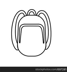 Backpack icon stroke symbol design vector illustration, outline for web site design EPS 10. Backpack icon stroke symbol design vector illustration