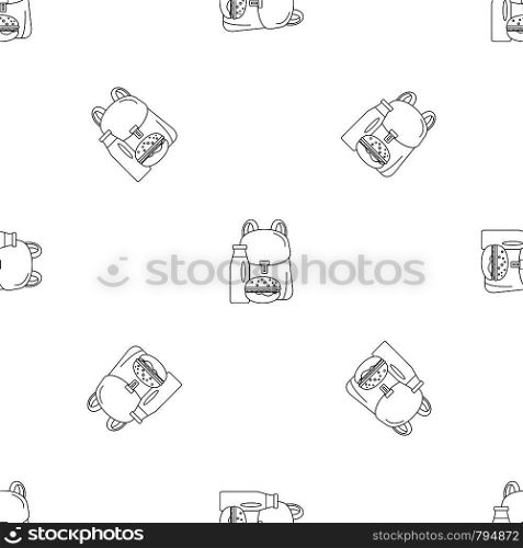 Backpack milk burger icon. Outline illustration of backpack milk burger vector icon for web design isolated on white background. Backpack milk burger icon, outline style
