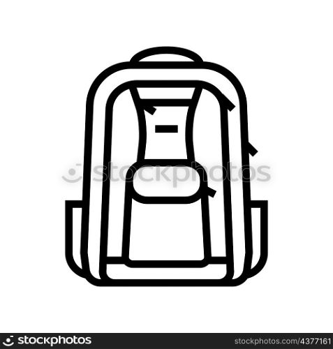 backpack rucksack bag line icon vector. backpack rucksack bag sign. isolated contour symbol black illustration. backpack rucksack bag line icon vector illustration