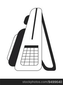 Backpack rucksack side view flat monochrome isolated vector object. School backpack bag. Knapsack. Editable black and white line art drawing. Simple outline spot illustration for web graphic design. Backpack rucksack side view flat monochrome isolated vector object