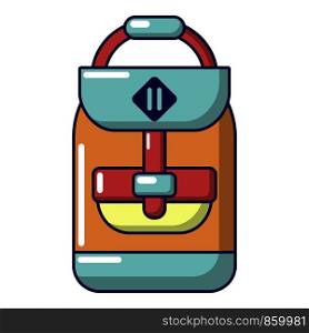 Backpack schoolboy icon. Cartoon illustration of backpack schoolboy vector icon for web. Backpack schoolboy icon, cartoon style