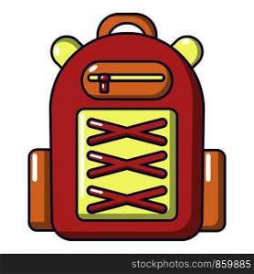 Backpack student icon. Cartoon illustration of backpack student vector icon for web. Backpack student icon, cartoon style