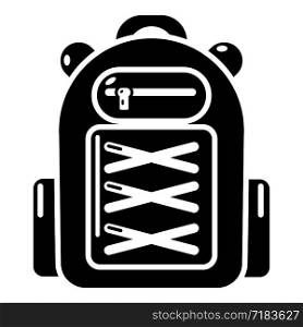Backpack student icon. Simple illustration of backpack student vector icon for web. Backpack student icon, simple black style