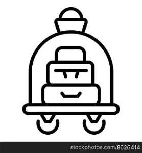 Backpack trolley icon outline vector. Hotel suitcase. Cart travel. Backpack trolley icon outline vector. Hotel suitcase