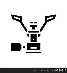 backpacking stove mountaineering adventure glyph icon vector. backpacking stove mountaineering adventure sign. isolated symbol illustration. backpacking stove mountaineering adventure glyph icon vector illustration