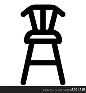 Backrest equipped wooden bar stool.
