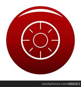 Backsight icon. Simple illustration of backsight vector icon for any design red. Backsight icon vector red