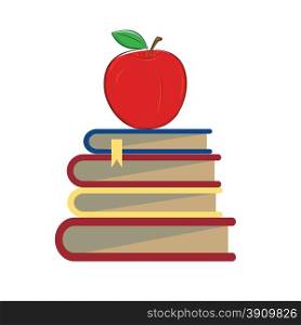 backto school books apple learning vector illustration