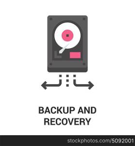 backup and recovery icon. Modern flat line vector illustration icon design concept. Icon for mobile and web graphics. Flat line symbol, logo creative concept. Simple and clean flat line pictogram