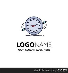 Backup, clock, clockwise, counter, time Flat Color Icon Vector