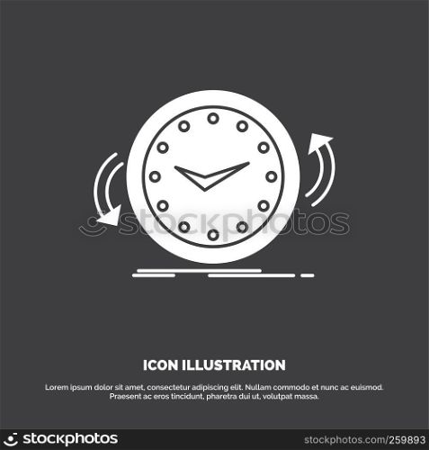 Backup, clock, clockwise, counter, time Icon. glyph vector symbol for UI and UX, website or mobile application