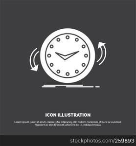 Backup, clock, clockwise, counter, time Icon. glyph vector symbol for UI and UX, website or mobile application