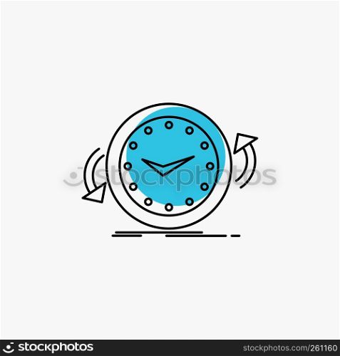 Backup, clock, clockwise, counter, time Line Icon