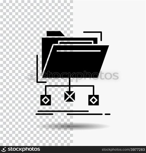 backup, data, files, folder, network Glyph Icon on Transparent Background. Black Icon