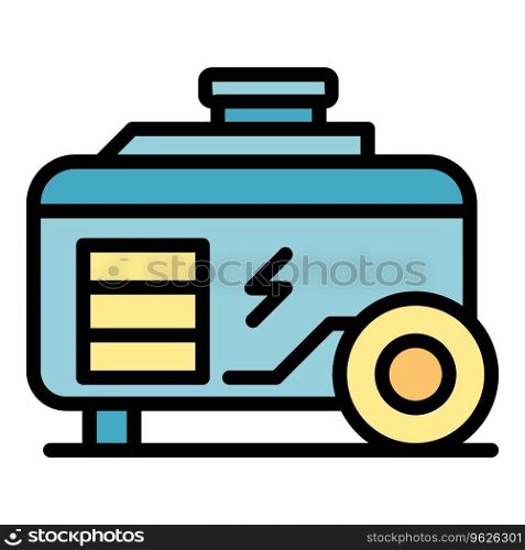 Backup generator icon outline vector. Electric energy. Mobile motor color flat. Backup generator icon vector flat