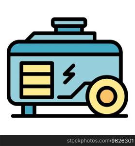Backup generator icon outline vector. Electric energy. Mobile motor color flat. Backup generator icon vector flat
