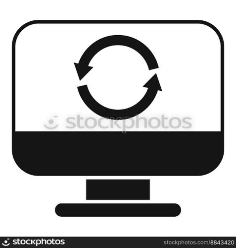 Backup pc icon simple vector. Data cloud. Computer storage. Backup pc icon simple vector. Data cloud