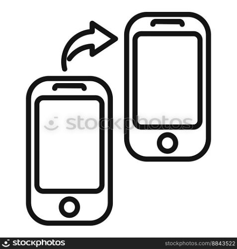 Backup phone data icon outline vector. Cloud storage. Web digital. Backup phone data icon outline vector. Cloud storage