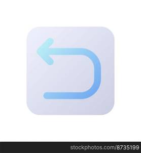 Backward arrow pixel perfect flat gradient two-color ui icon. Previous page. Control panel element. Simple filled pictogram. GUI, UX design for mobile application. Vector isolated RGB illustration. Backward arrow pixel perfect flat gradient two-color ui icon