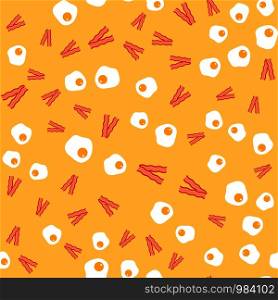 Bacon and agg seamless background. Vector illustration. Bacon and agg seamless background
