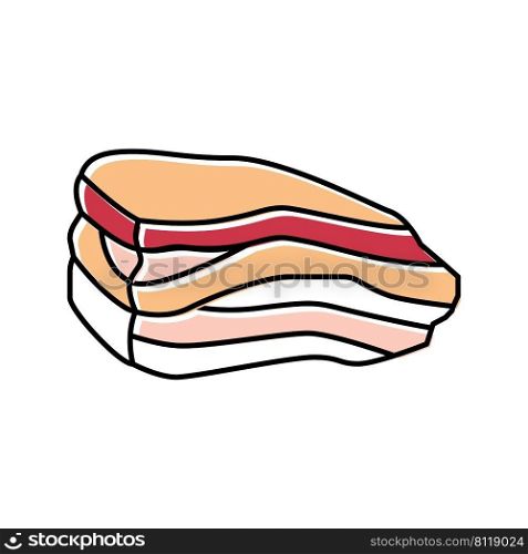 bacon beef color icon vector. bacon beef sign. isolated symbol illustration. bacon beef color icon vector illustration