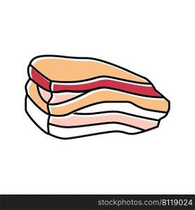 bacon beef color icon vector. bacon beef sign. isolated symbol illustration. bacon beef color icon vector illustration