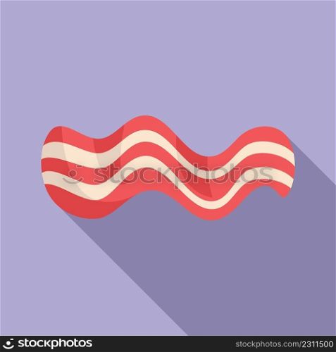Bacon icon flat vector. Slice meat. Crispy breakfast. Bacon icon flat vector. Slice meat