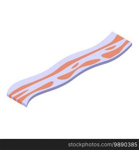 Bacon slice icon. Isometric of bacon slice vector icon for web design isolated on white background. Bacon slice icon, isometric style