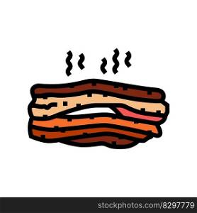 bacon smoked color icon vector. bacon smoked sign. isolated symbol illustration. bacon smoked color icon vector illustration