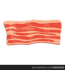 Bacon smoked icon. Cartoon of bacon smoked vector icon for web design isolated on white background. Bacon smoked icon, cartoon style