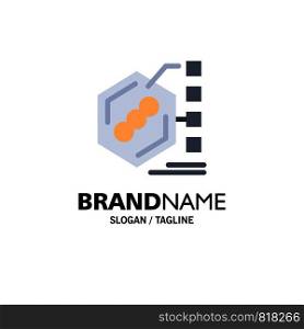 Bacteria, Biochemical, Examination, Form, Life Business Logo Template. Flat Color