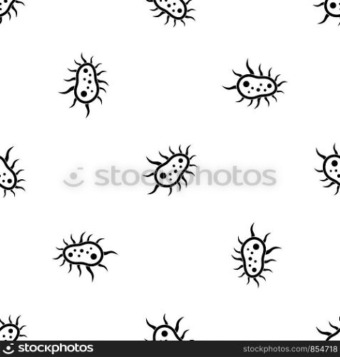 Bacteria centipede pattern repeat seamless in black color for any design. Vector geometric illustration. Bacteria centipede pattern seamless black