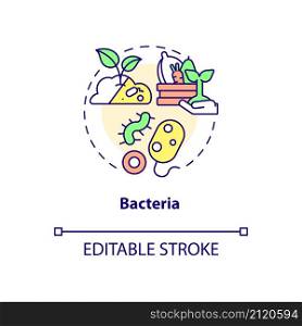 Bacteria concept icon. Agricultural microbiology abstract idea thin line illustration. Living organisms. Isolated outline drawing. Editable stroke. Roboto-Medium, Myriad Pro-Bold fonts used. Bacteria concept icon