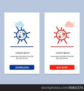 Bacteria, Disease, Virus  Blue and Red Download and Buy Now web Widget Card Template