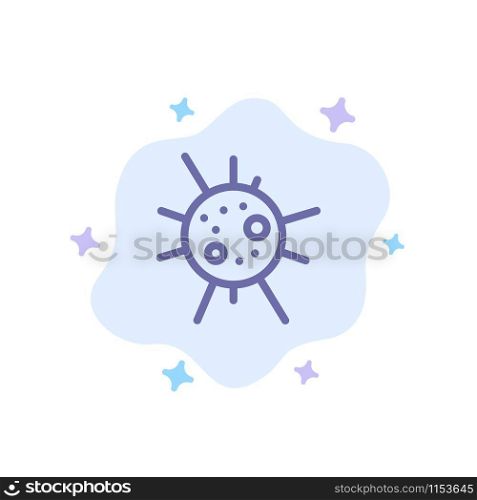 Bacteria, Disease, Virus Blue Icon on Abstract Cloud Background