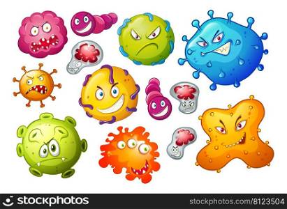 Bacteria floating virus infection icon sign