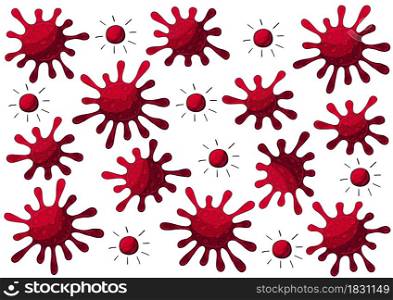 Bacteria, germs microorganis, virus cell. Coronavirus Virus Icons set COVID. Coronavirus. Vector illustration of the problem of coronavirus