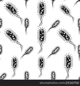 Bacteria Icon, Bacteria Seamless Pattern Vector Art Illustration